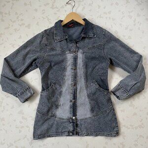Y2K Vintage Denim Jacket (Size 36) Moto Boho style